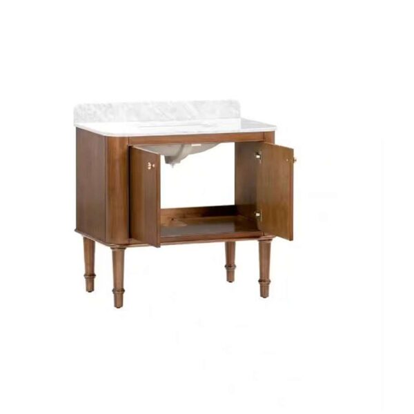 Collette 36 in. Single Sink Cinnamon Oak Bath Vanity with Carrara White Marble Top (Assembled)